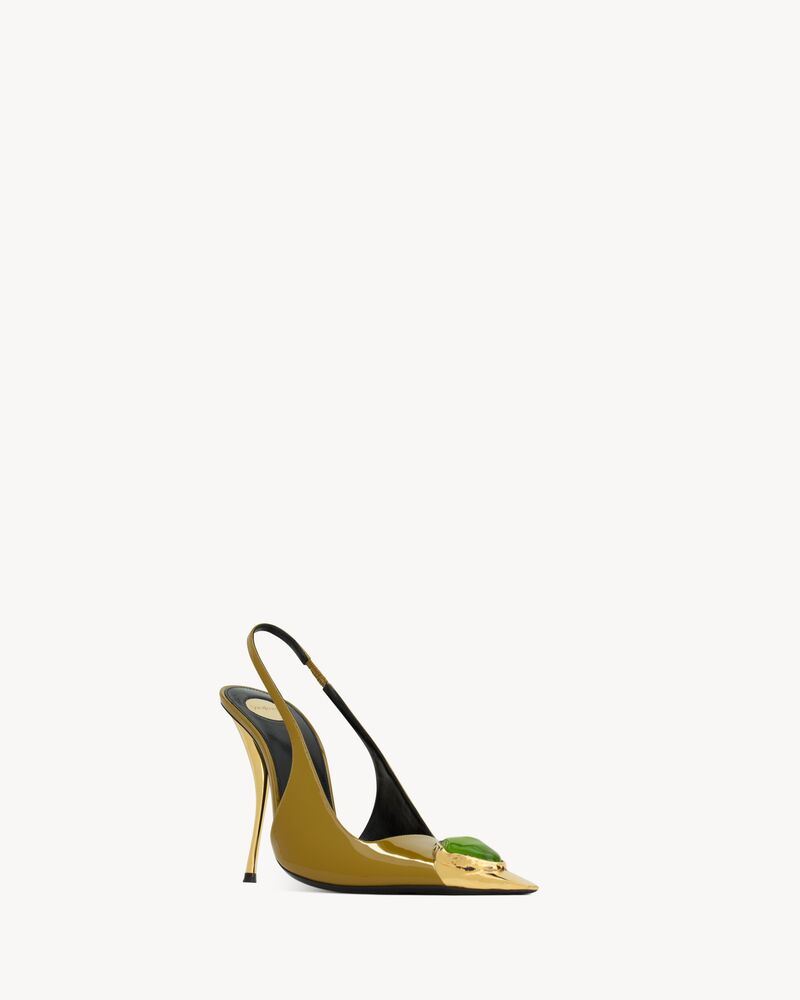 LOULOU漆皮露跟高跟鞋